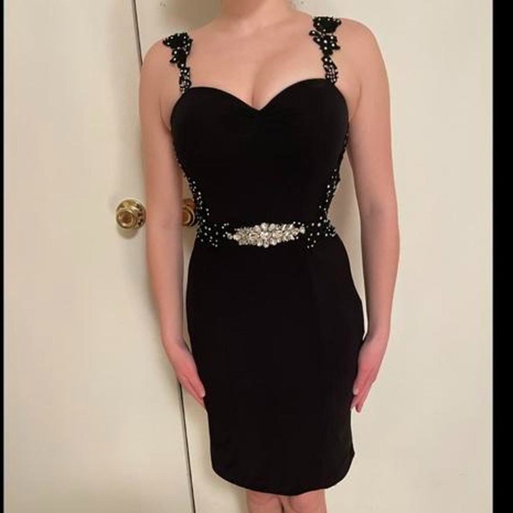 Black Rhinestoned Dress